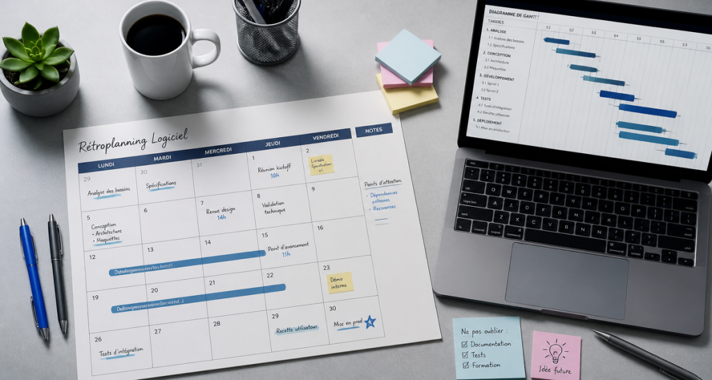 logiciel retroplanning calendrier gantt bureau