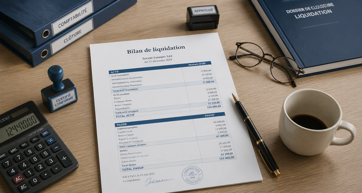 modèle de bilan de liquidation gratuit sur bureau
