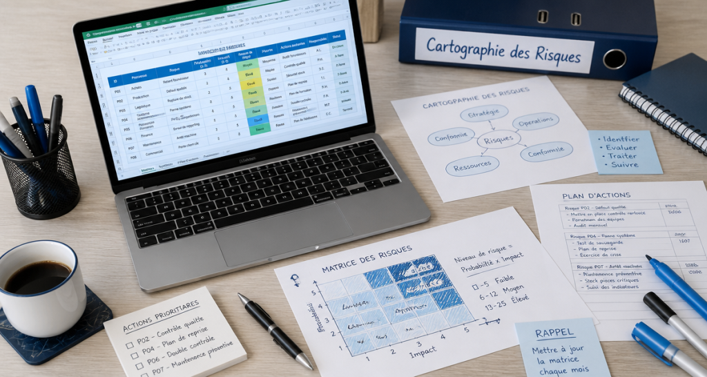 modèle cartographie des risques excel sur ordinateur