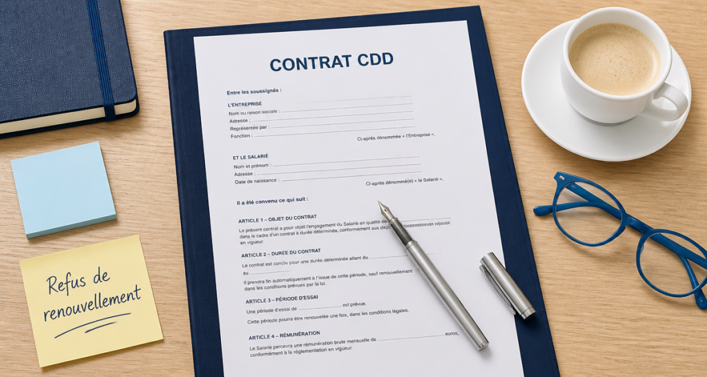 non renouvellement de cdd par le salarié, contrat sur bureau