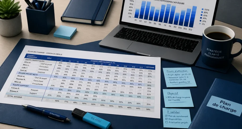 exemple plan de charge sur bureau manager