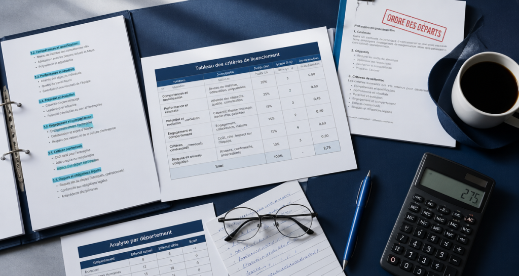 tableau critere licenciement economique sur bureau