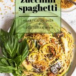 Pinterest pin for Mediterranean zucchini spaghetti