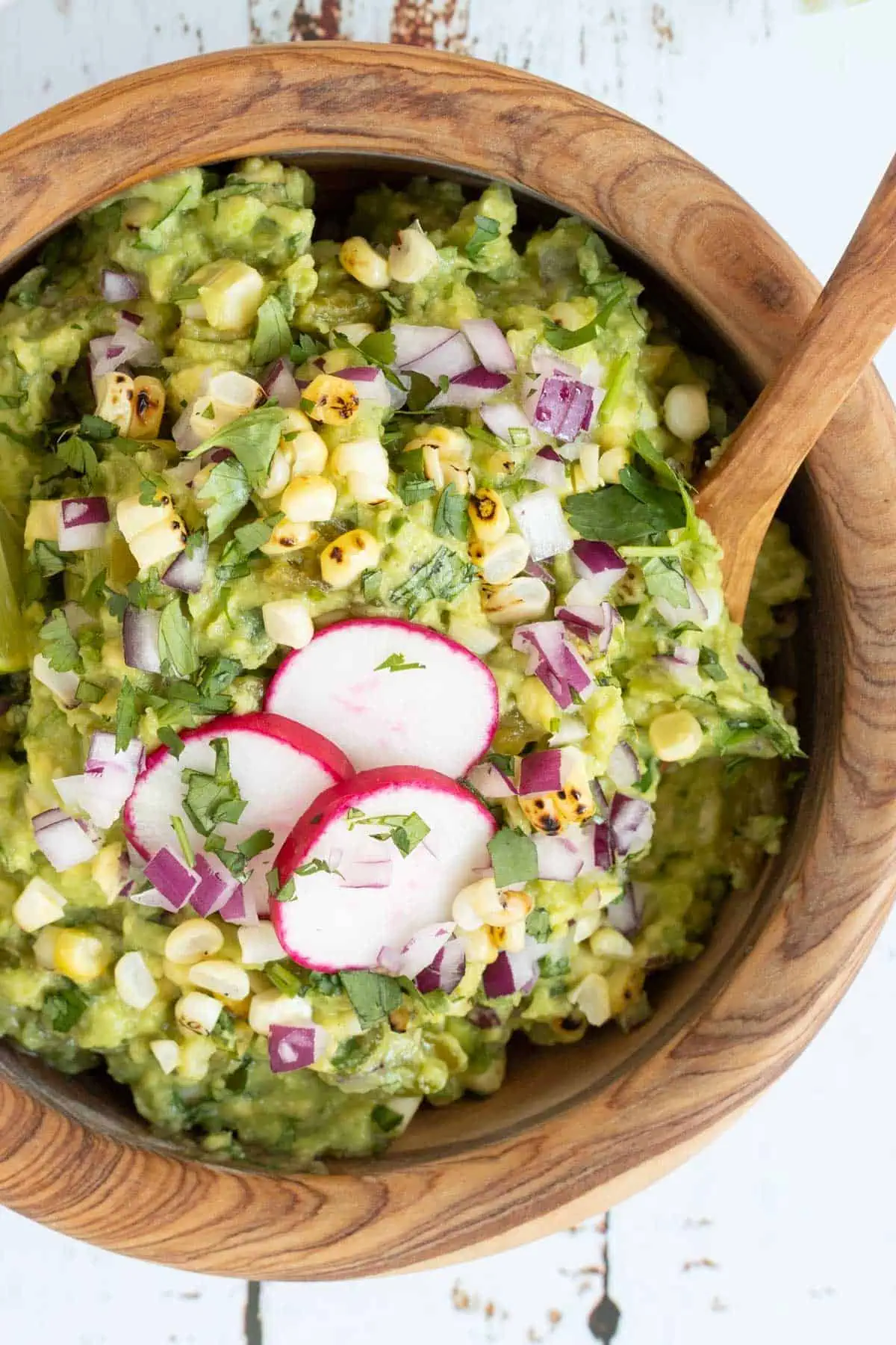 a bowl of roasted Hatch chile guacamole