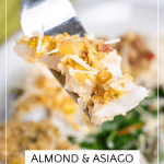 Pinterest pin for almond crusted rockfish