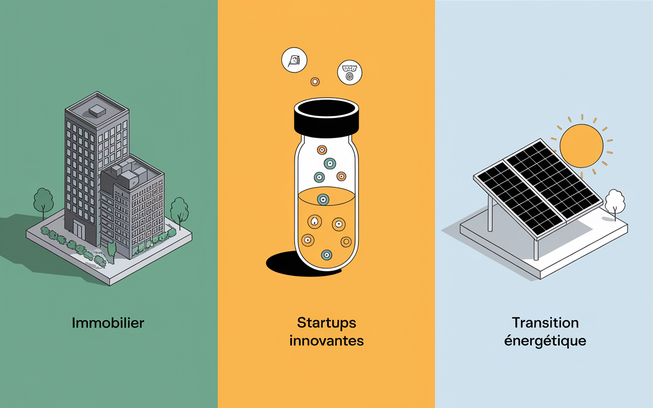 Secteurs investissement Baltis : immobilier, startups, énergie