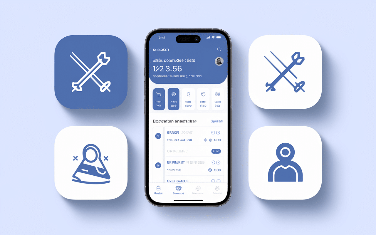 application tenup icones sports carte geolocalisation