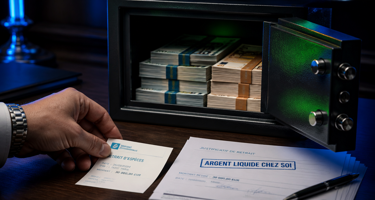 argent liquide chez soi coffre billets justificatifs