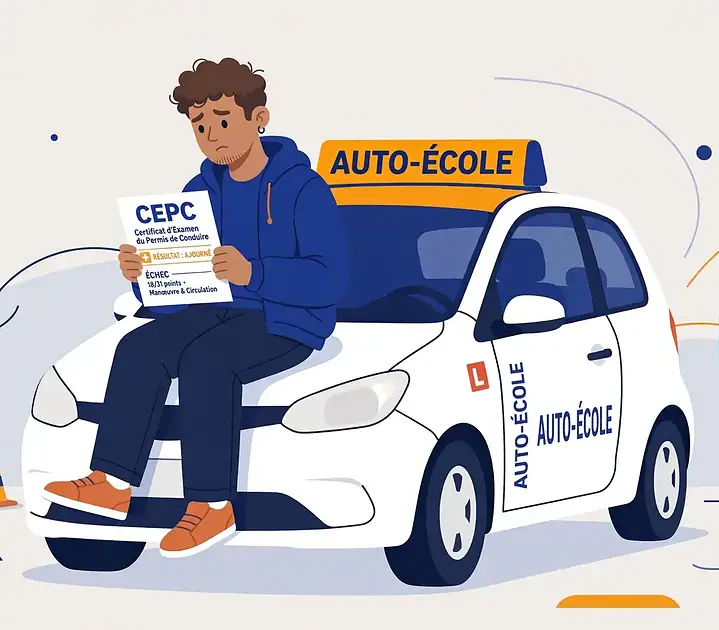 échouer au permis de conduire