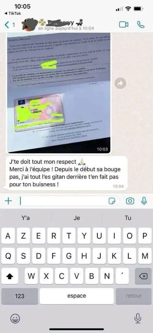 whatsapp-temoignage-client-permis-de-conduire photo whatsapp témoignage client permis de conduire france