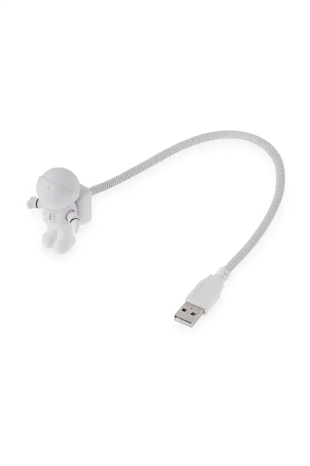 אסטרונאוט בצורת חיבור USB עם חוט גמיש, אביזר טכנולוגי ייחודי ומדליק.