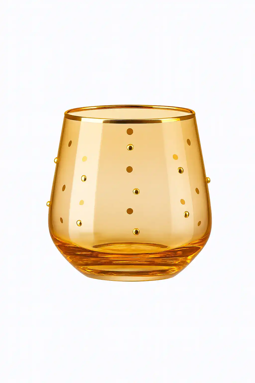 כוסות POINTS זהב עם נקודות דקורטיביות ליין קוקטיילים ומשקאות.