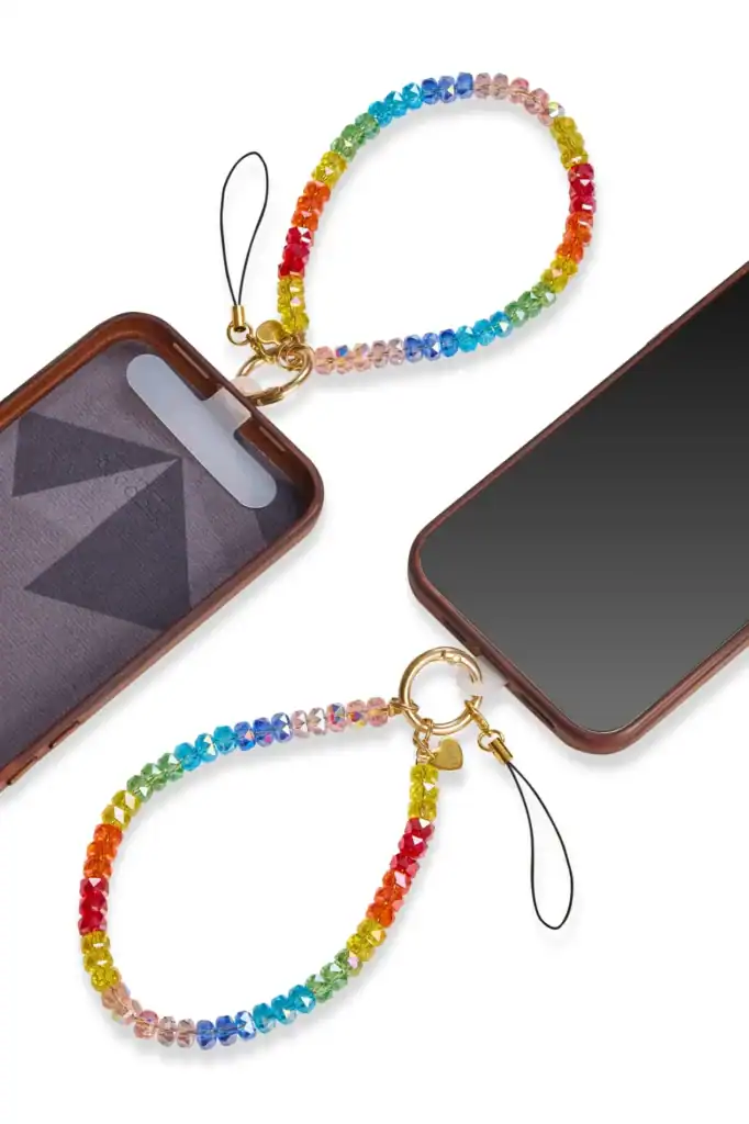 מחזיק מפתחות קריסטלים צבעוני לשימוש רב-פעמי, תוספת צבעונית לאביזרי היומיום.