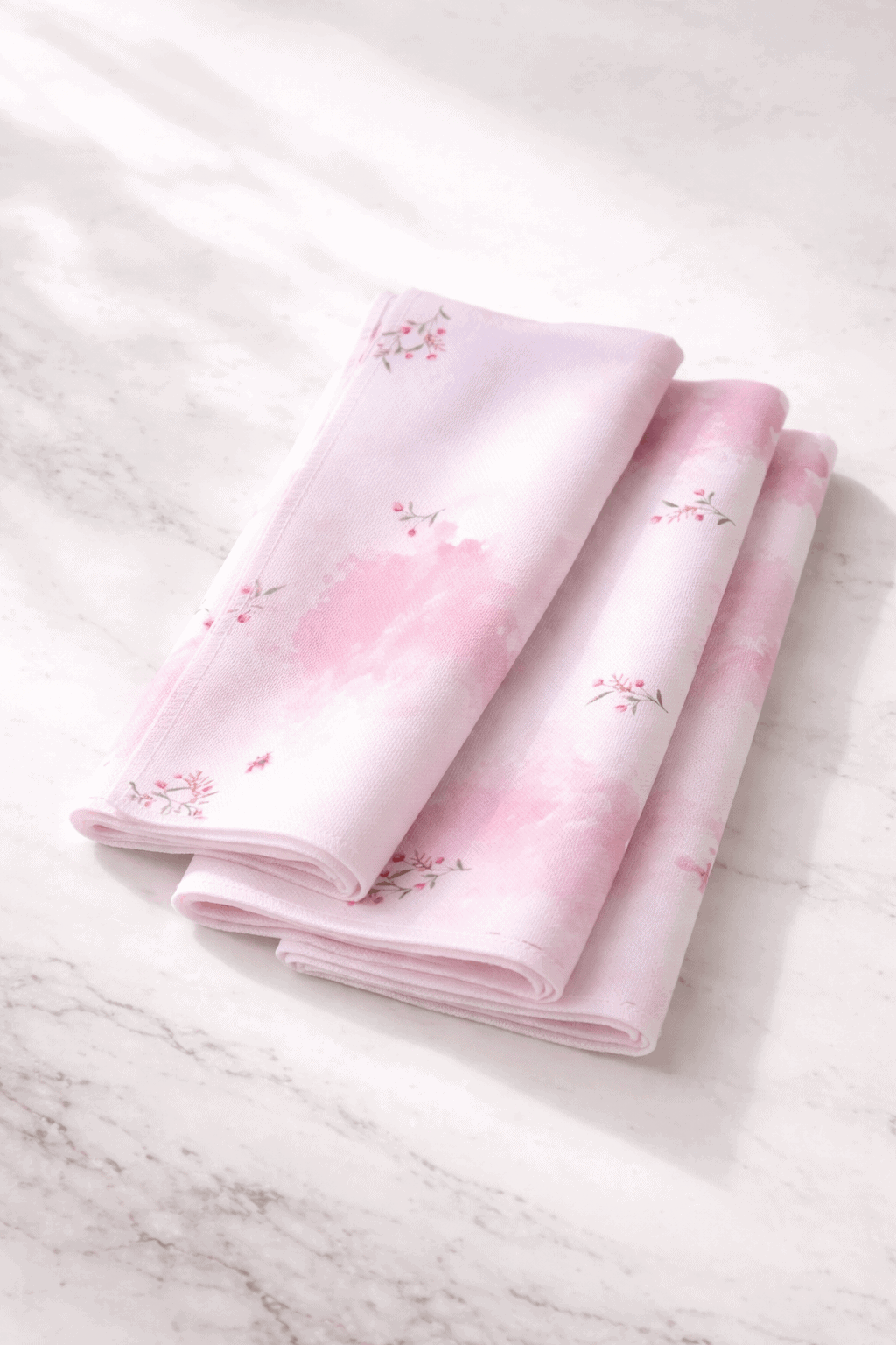 מפיות פלורל ורודות עם עיצוב פרחוני עדין לאירועים.