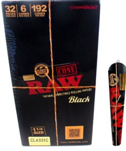 Raw Cones Black 6Pk/32Ct