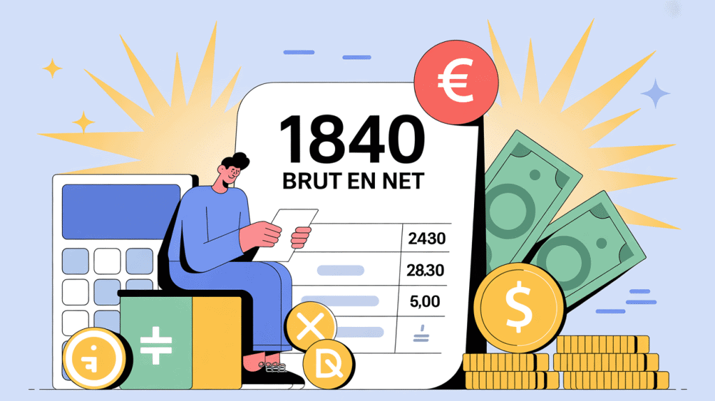 Calcul 1840 brut en net illustration fiche de paie