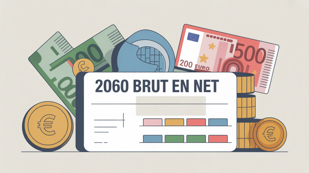 Schéma calcul 2060 brut en net fiche de paie