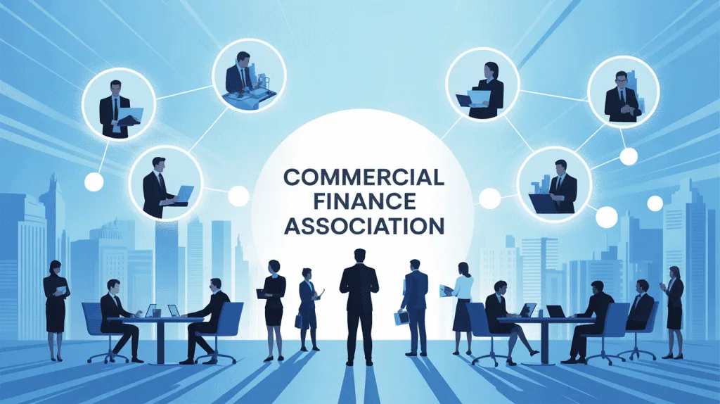 illustration réseau commercial finance association moderne