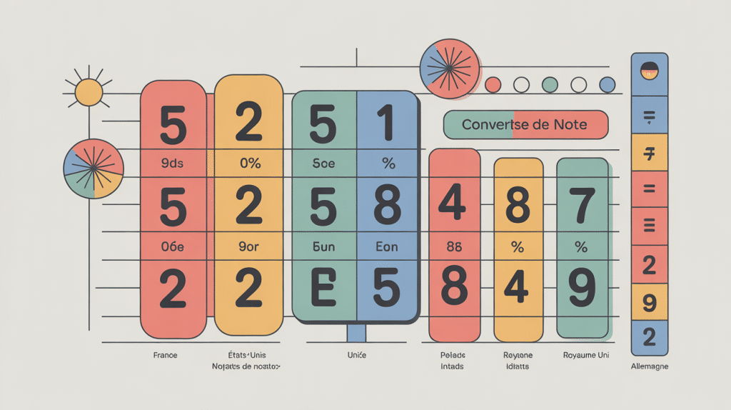 convertisseur note illustration systèmes de notation internationaux