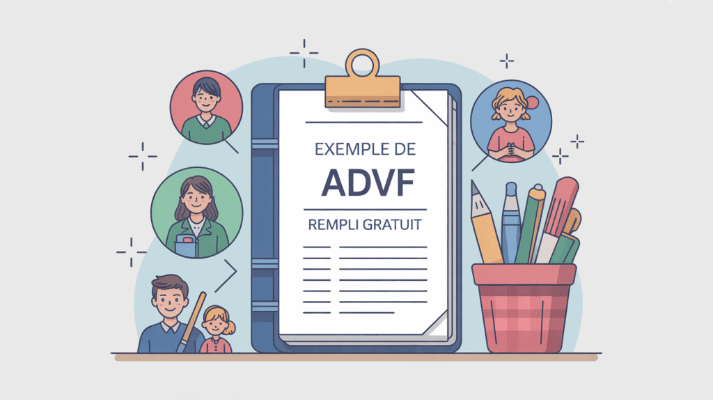 exemple de dp advf rempli gratuit dossier professionnel posé sur table