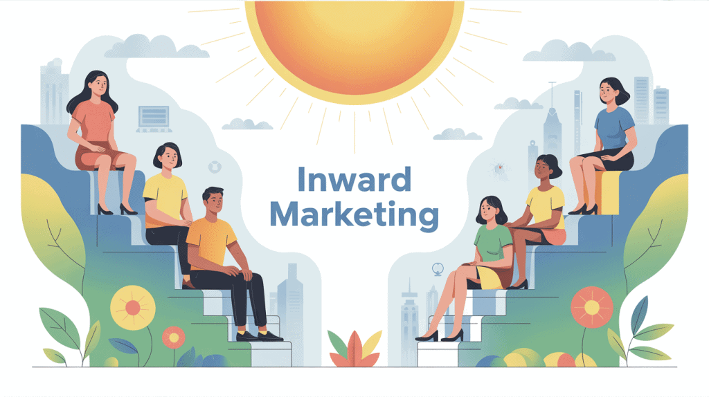 illustration inward marketing figures attirées aimant entreprise
