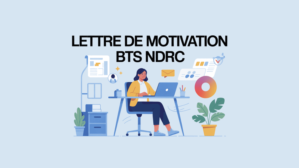 illustration centrale lettre de motivation bts ndrc étudiant ordinateur
