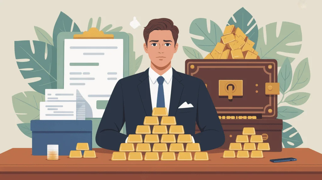 lingot d'or non déclaré dans une succession situation héritier incertain coffre ancien