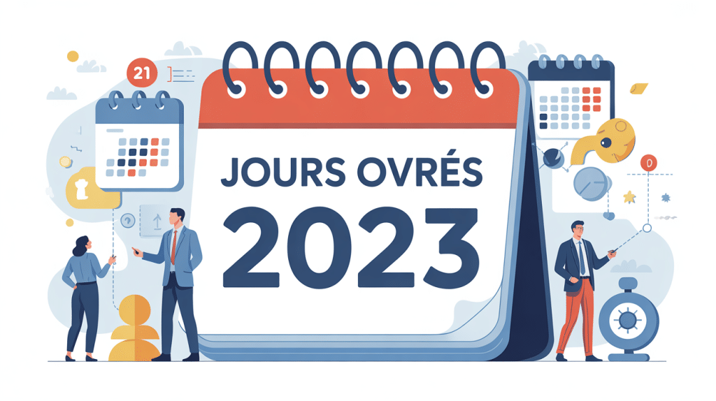 illustration conceptuelle nombre de jour ouvrés 2023 calendrier entreprise