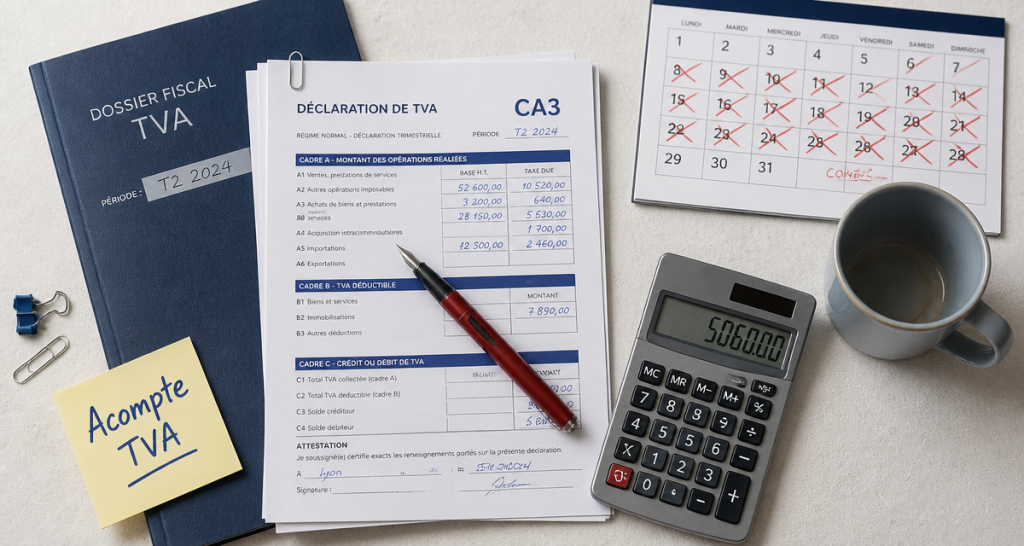 acompte tva conges dossier fiscal bureau