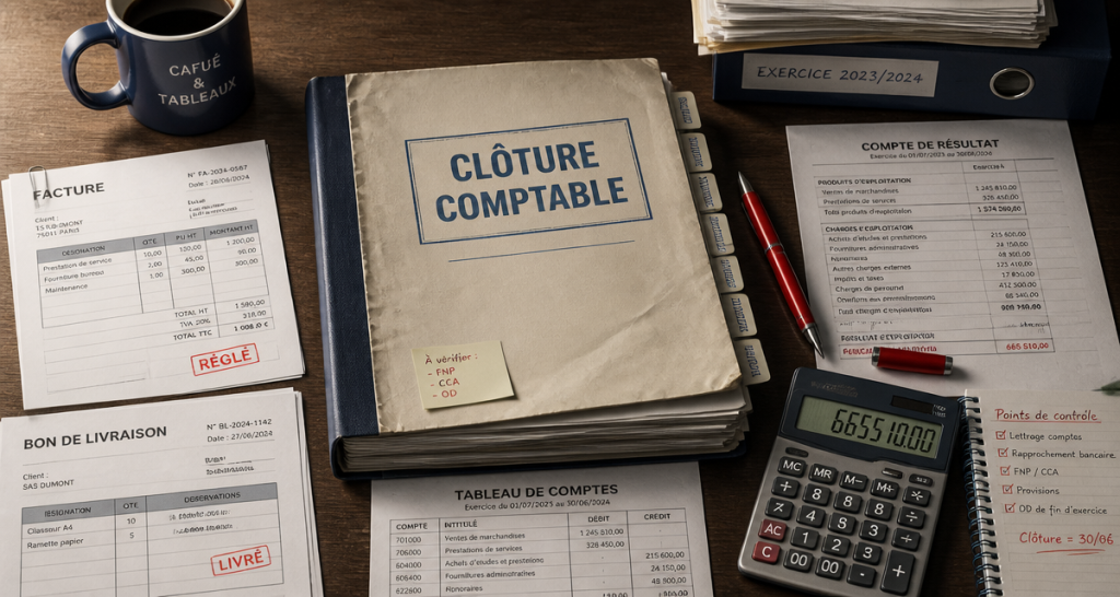 comptabilisation factures clôture comptable bureau