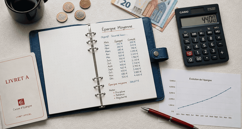 epargne moyenne en France carnet Livret A euros calculatrice