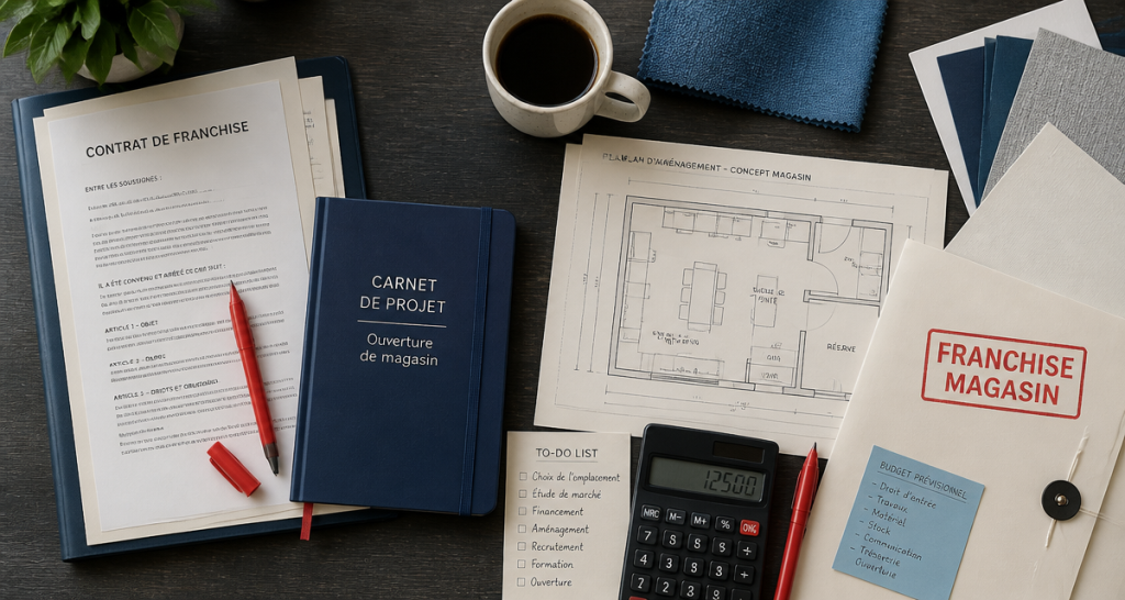 franchise magasin préparation ouverture bureau