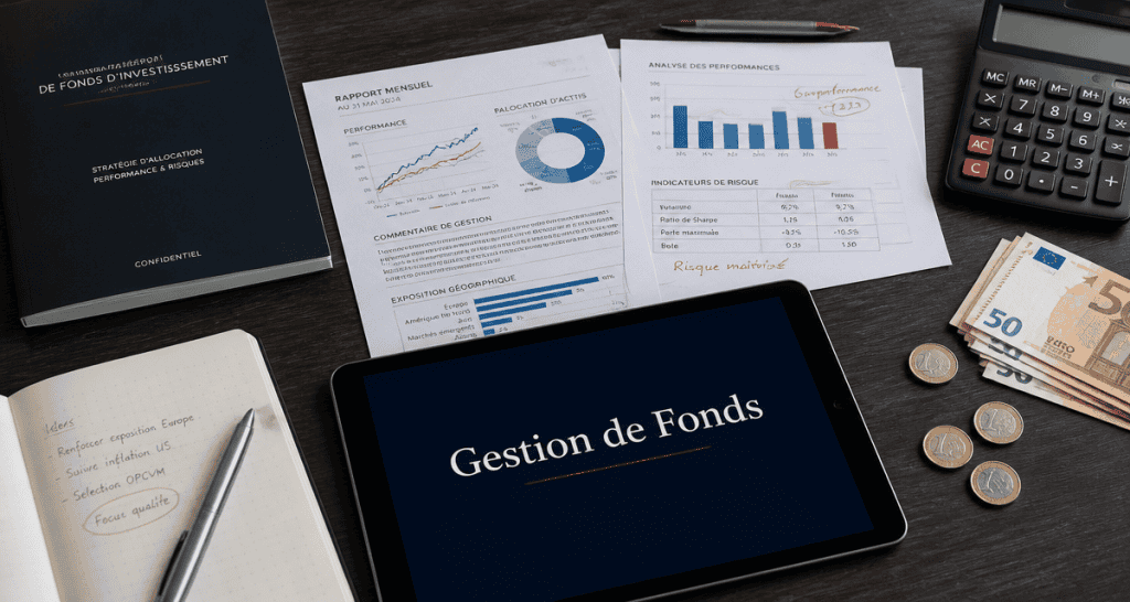 gestion de fonds bureau documents graphiques