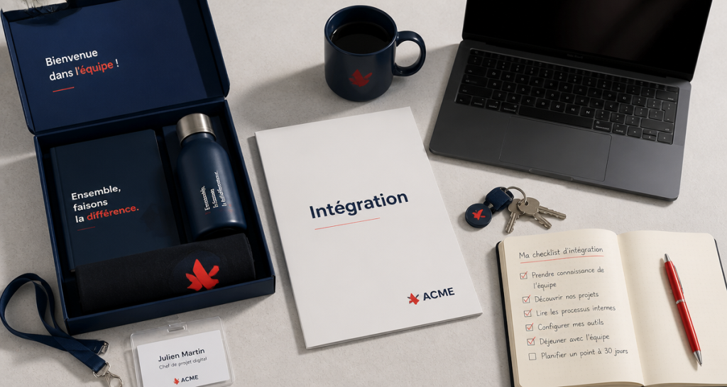 intégration entreprise kit de bienvenue bureau