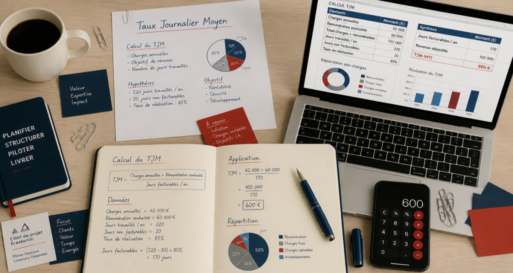 tjm chef de projet carnet excel calcul
