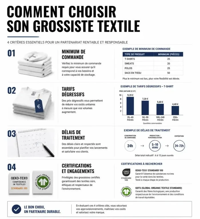 Critères de sélection d'un grossiste en personnalisation textile pour les entreprises