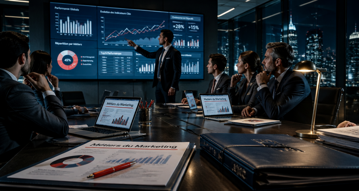Les métiers du marketing les mieux payés, réunion de cadres