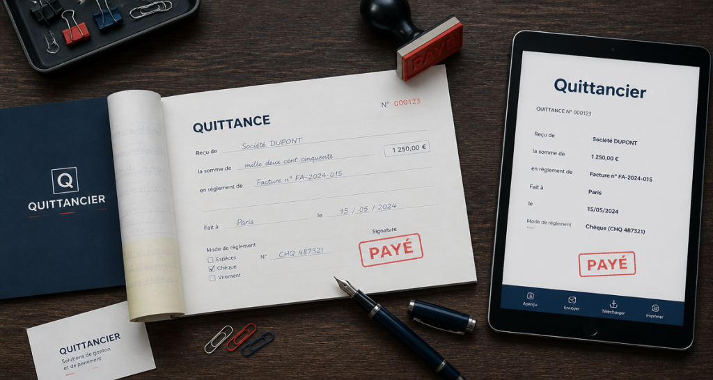 quittancier définition quittance papier numérique