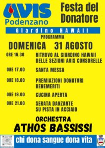 FESTA DEL DONATORE AVIS PODENZANO @ Podenzano | Podenzano | Emilia-Romagna | Italia