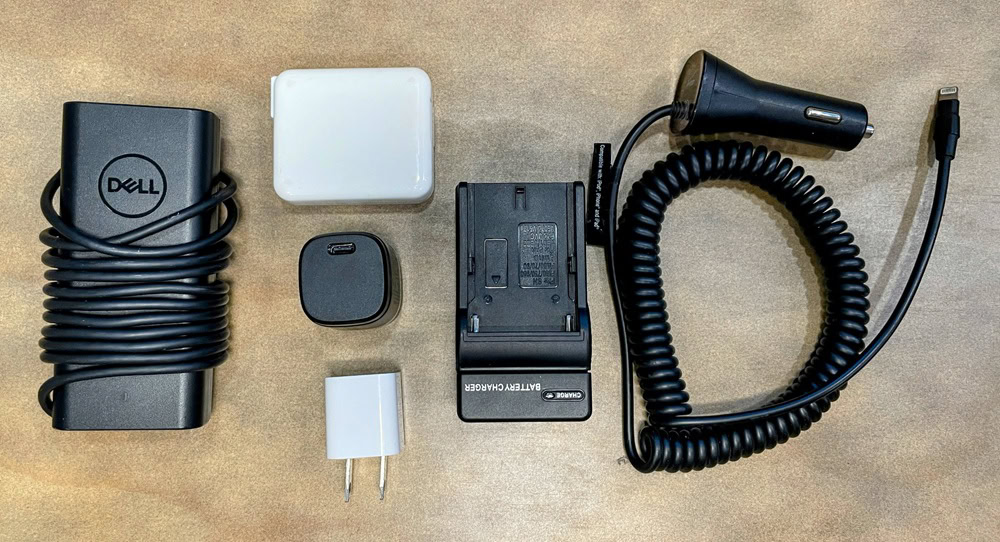 a variety of chargers