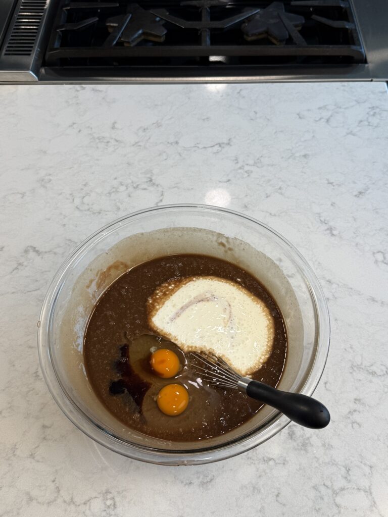 add eggs and buttermilk