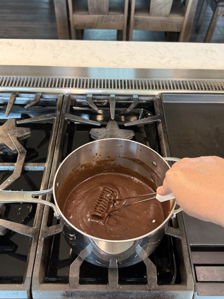 glossy icing with whisk