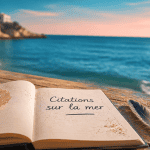 La mer citation carnet manuscrit plage