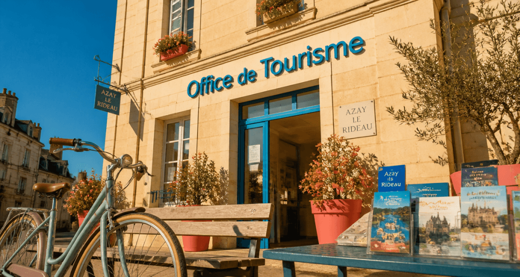office de tourisme azay le rideau façade ensoleillée
