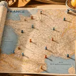 Carte France avec parcs attraction épinglés