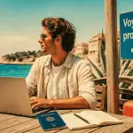 payé pour voyager homme ordinateur mer