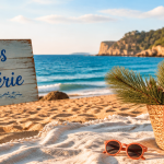 plage en algerie serviette panier bois