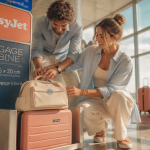 bagage easyjet en cabine couple aéroport