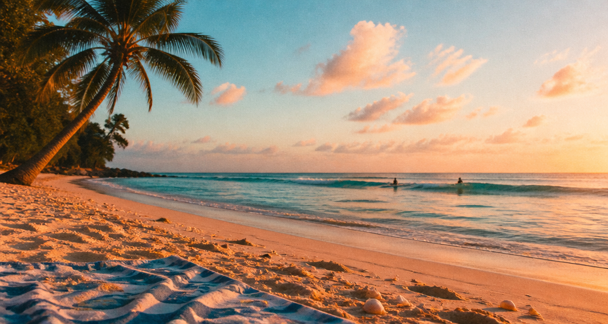 barbade beach coucher de soleil