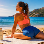 short de sport pour femme étirements plage